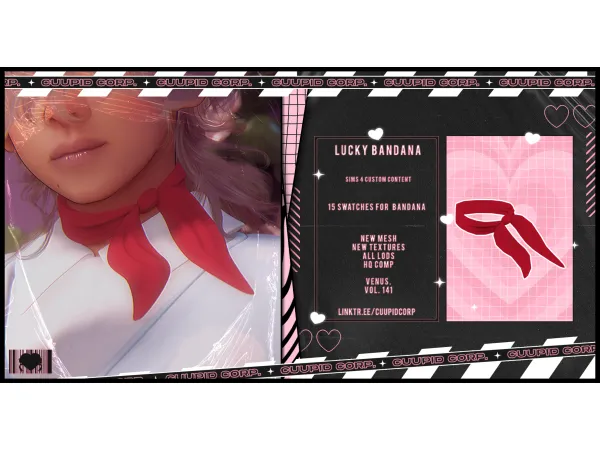 Alpha cuupid corp lucky bandana - The Sims 4 Custom Content