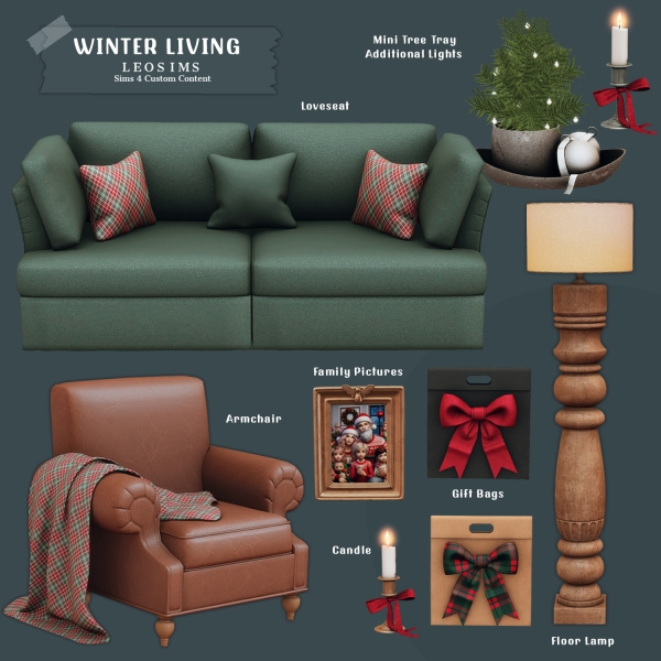 Mix Winter Living by leosims4cc - The Sims 4 Custom Content