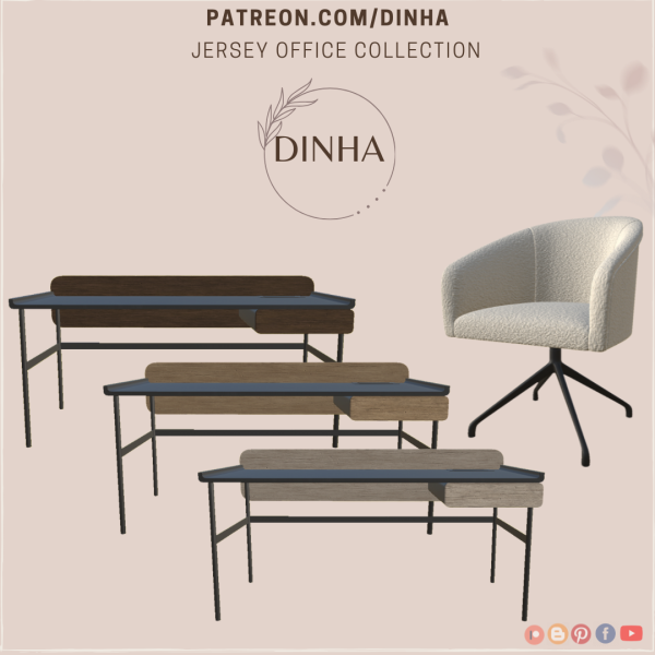 Alpha Jersey Office Collection by dinhagamer - The Sims 4 Custom Content