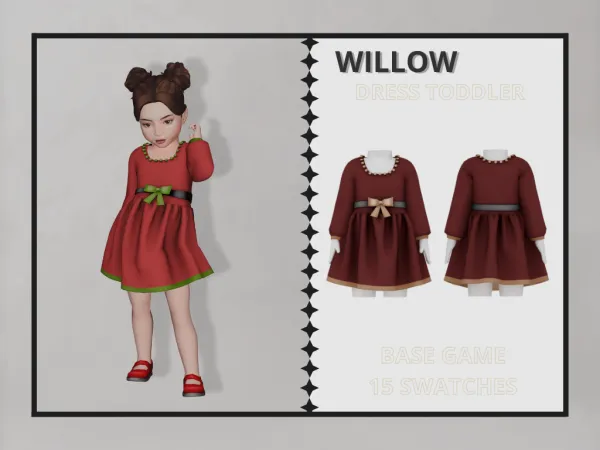 Alpha Willow Dress Toddler - The Sims 4 Custom Content