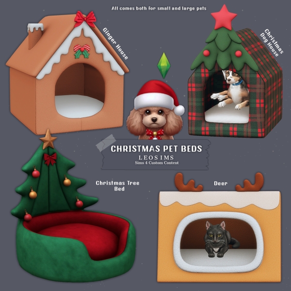 Mix Christmas Pet Beds by leosims4cc - The Sims 4 Custom Content