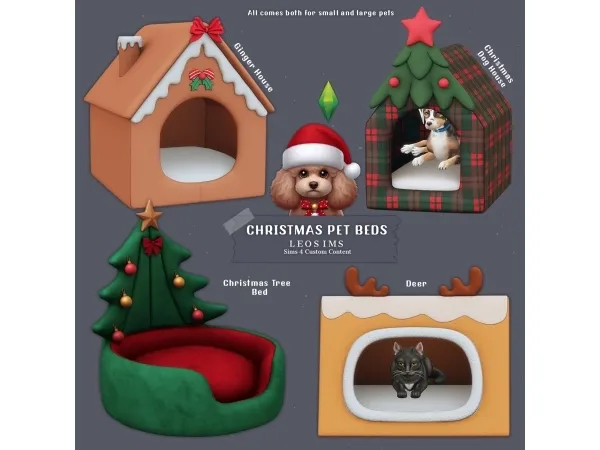 Mix Christmas Pet Beds - The Sims 4 Custom Content