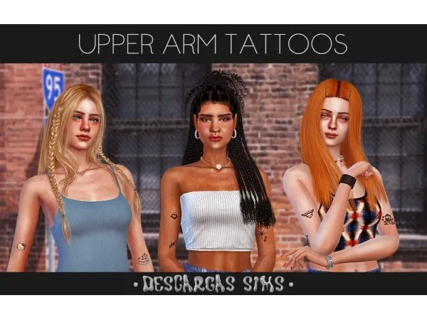 Mix Upper Arm Tattoos - The Sims 4 Custom Content