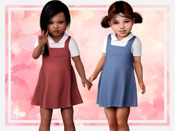 Maxis Match Kyoko Classic toddler dress with layering effect by Garfiel - The Sims 4 Custom Content