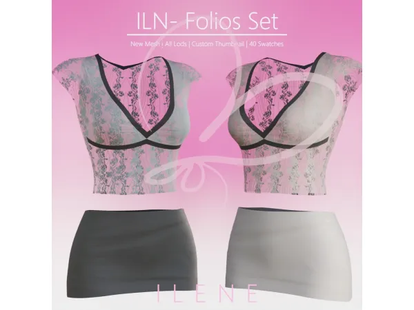 Mix ILN Folios Set by ILENES4 - The Sims 4 Custom Content