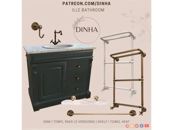 Alpha Ille Bathroom Collection - The Sims 4 Custom Content