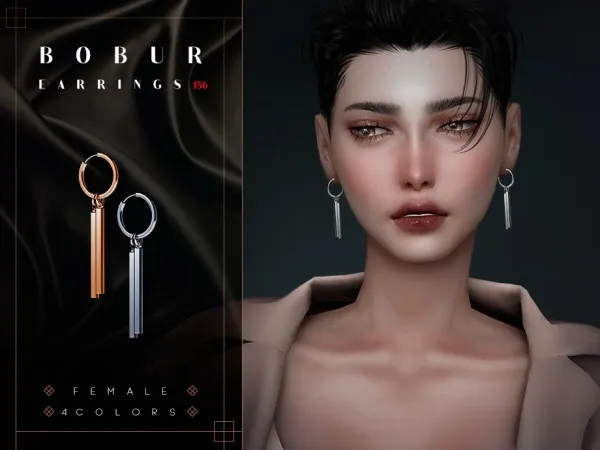 Alpha Hanging earrings - The Sims 4 Custom Content