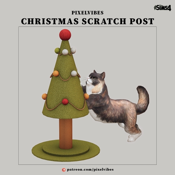 Alpha Christmas Scratch Post by pixelvibes - The Sims 4 Custom Content