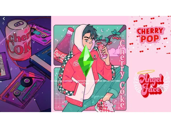 Mix Sims 4 Anime Cherry coke loading screen by Teddie_Kusuo - The Sims 4 Custom Content