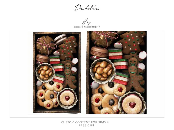 Alpha dahlia joy cookie assortment (gift) - The Sims 4 Custom Content