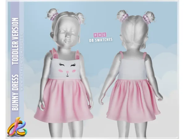 Mix RPLts4 Bunny Dress P05 TODDLER by RPLts4 - The Sims 4 Custom Content