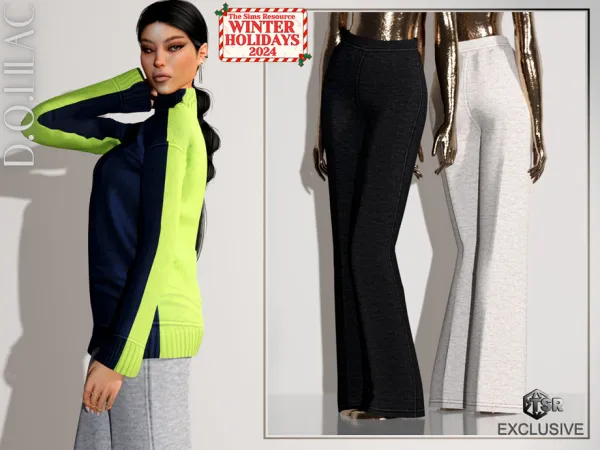 Alpha Cotton Wide Leg Pants DO0631 by DOLilac - The Sims 4 Custom Content