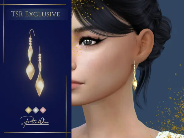 Alpha Ersha Earrings by Pitted0live - The Sims 4 Custom Content