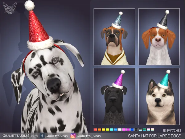 Santa Hat Headband For Large Dogs