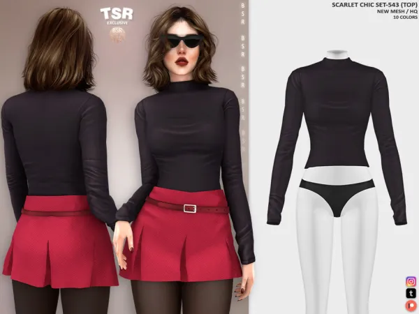 Alpha SCARLET CHIC SET 543 (TOP) BD1398 tr by busratr - The Sims 4 Custom Content