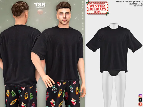 Alpha PYJAMA SET 544 (T SHIRT) BD1401 tr by busratr - The Sims 4 Custom Content