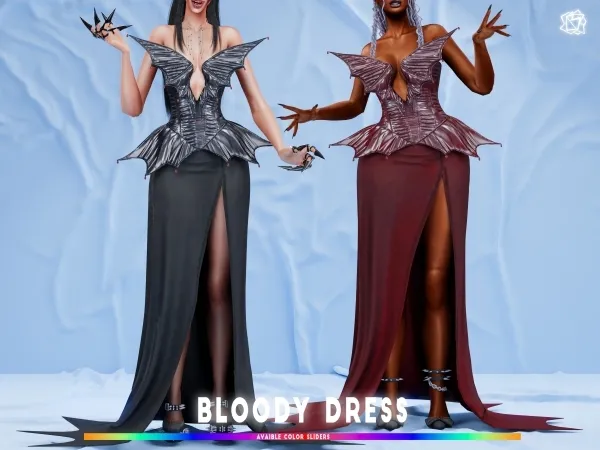 Alpha Bloody dress brsims - The Sims 4 Custom Content
