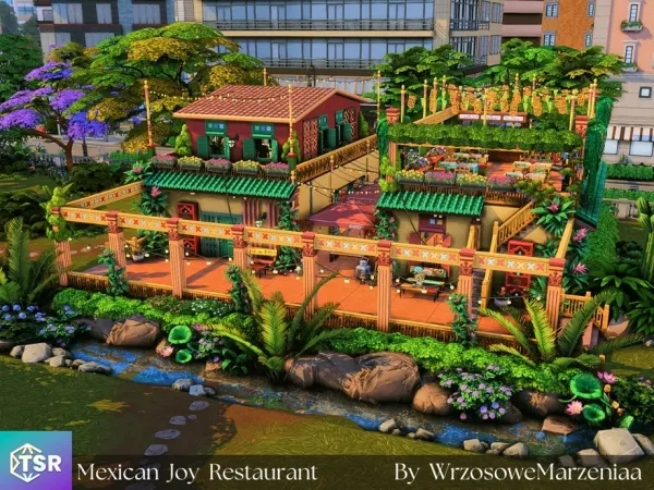 Maxis Match Mexican Joy Restaurant Community Lot - The Sims 4 Custom Content
