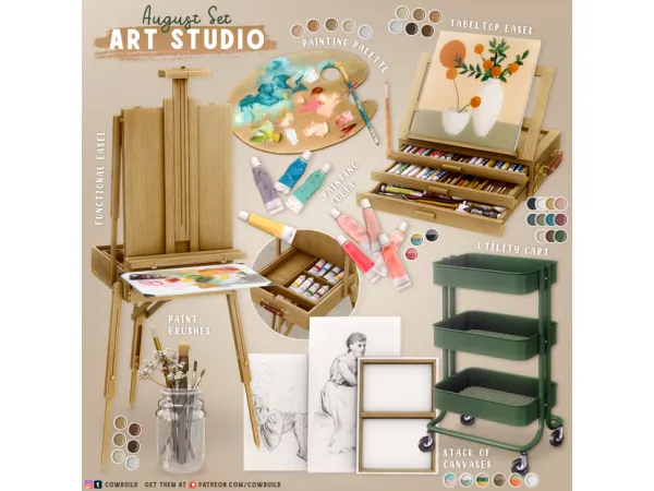 Alpha Art Studio by cowbuild - The Sims 4 Custom Content