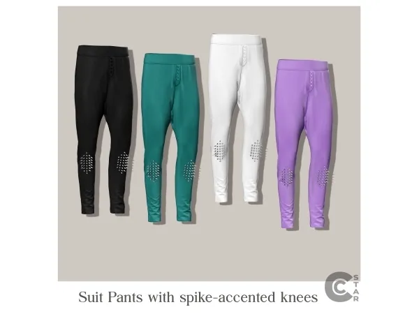 Alpha Suit Pants with Spike accents Knees - The Sims 4 Custom Content