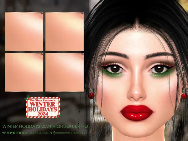 Alpha Winter Holidays 2024 Highlighter HQ by Caroll912 - The Sims 4 Custom Content