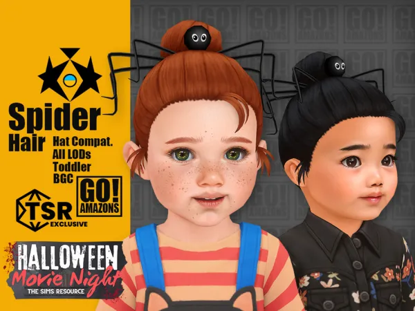 Maxis Match Spider Hair by GoAmazons - The Sims 4 Custom Content