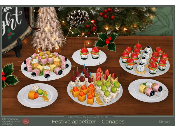 Alpha Festive Appetizers Mix of Canapes severinka by somik - The Sims 4 Custom Content