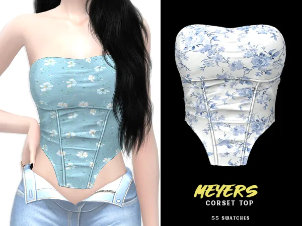 Alpha Meyers Corset Top - The Sims 4 Custom Content