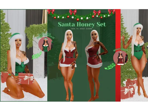 Alpha Santa Honey Set by TBZSimz - The Sims 4 Custom Content
