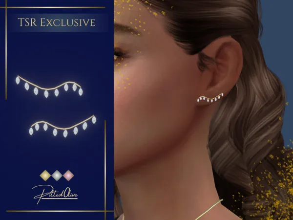 Alpha Francine Earrings by Pitted0live - The Sims 4 Custom Content