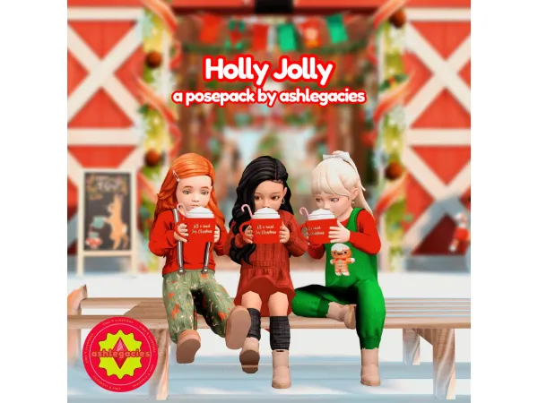 Alpha Holly Jolly Posepack - The Sims 4 Custom Content