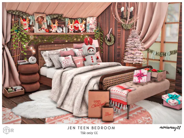 Mix Jen Teen Bedroom by moniamay72 - The Sims 4 Custom Content
