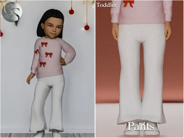 Maxis Match Kate Chirstmas Pants (Toddler Version) by Camuflaje - The Sims 4 Custom Content
