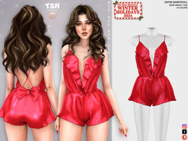 Alpha SATIN BABYDOLL BD1406 tr by busra - The Sims 4 Custom Content