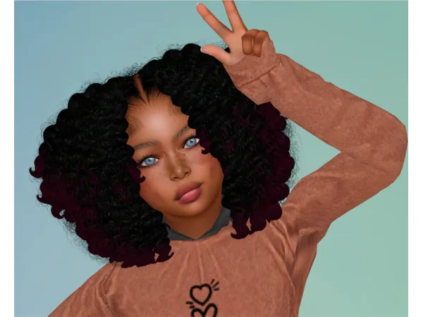 Alpha FASHIONSIMSTA TWIST OUT V1 CONVERSION HAIR FOR TODDLER AND CHILD - The Sims 4 Custom Content