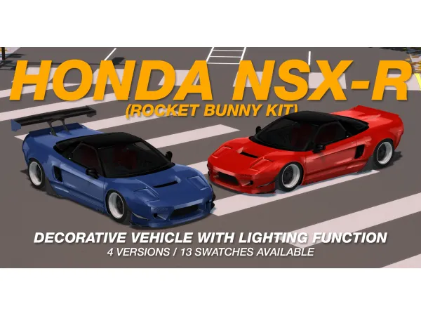 Alpha Tyler Winston Cars 1992 Honda NSX R [Rocket Bunny] - The Sims 4 Custom Content