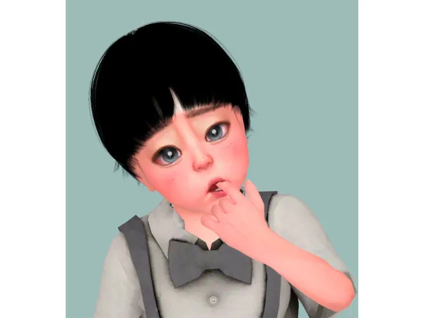 Alpha REINA AUSTIN HAIR CONVERSION FOR TODDLER by yourjinworld - The Sims 4 Custom Content