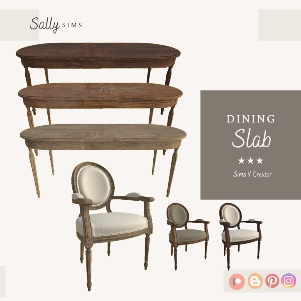 Alpha Dining SLAB (GIFT) by sally4sims - The Sims 4 Custom Content