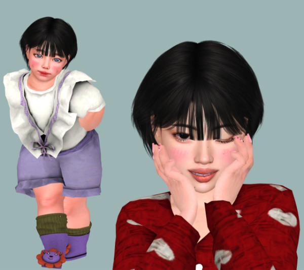 Alpha JINO N32 WENDY HAIR CONVERSION FOR TODDLER AND CHILD by simsfinds - The Sims 4 Custom Content