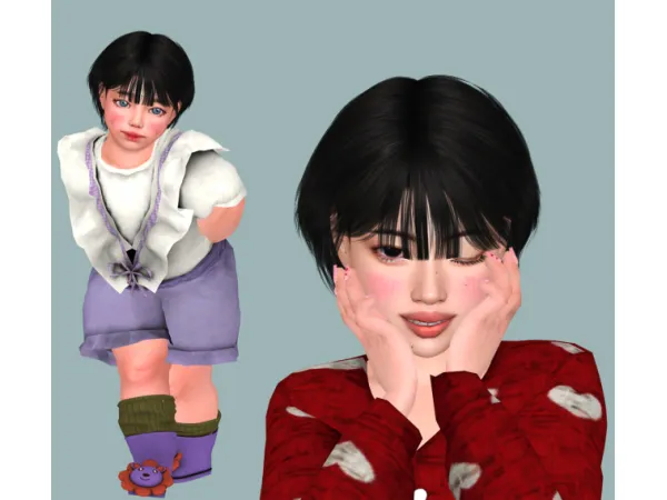 Alpha JINO N32 WENDY HAIR CONVERSION FOR TODDLER AND CHILD by yourjinworld - The Sims 4 Custom Content