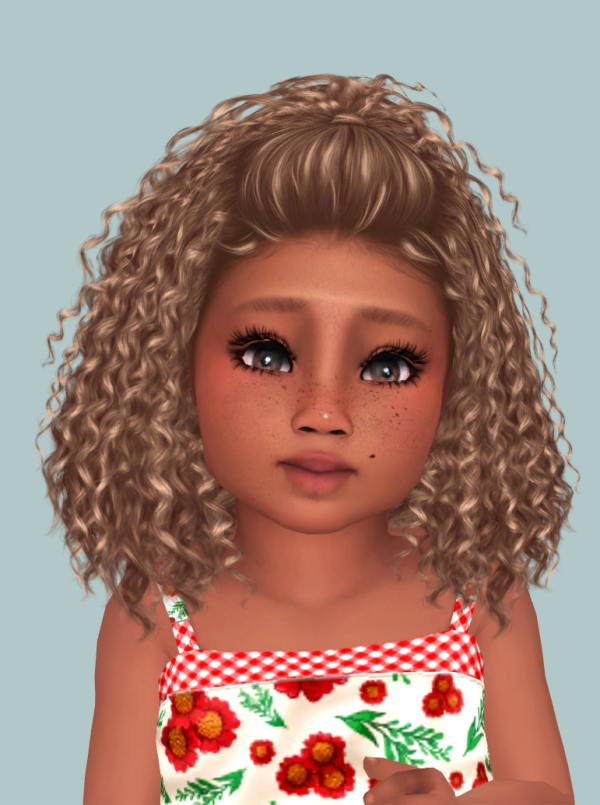 Alpha BRANDY KEYSHIA CURLY SHORT CUT HAIR CONVERSION FOR TODDLER AND CHILD by simsfinds - The Sims 4 Custom Content