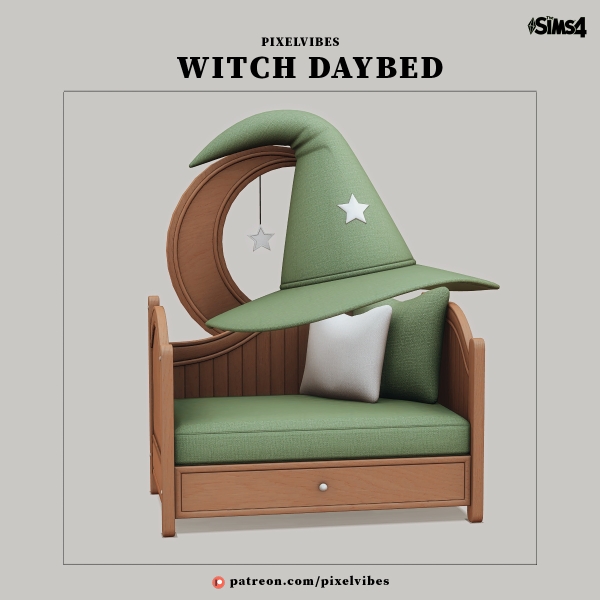 Alpha Witch Daybed by pixelvibes - The Sims 4 Custom Content
