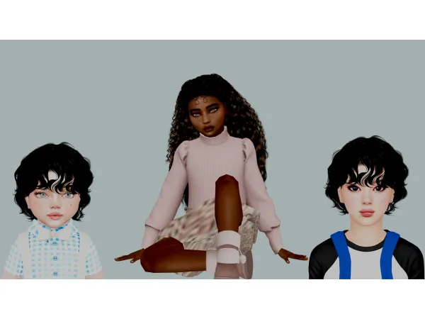 Alpha WINGS ER1123 ELEGANT CURL CONVERSION FOR CHILD by yourjinworld - The Sims 4 Custom Content