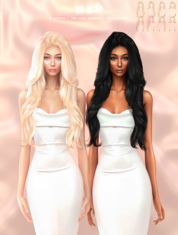 Alpha Her Hairstyle by greenteahoney - The Sims 4 Custom Content