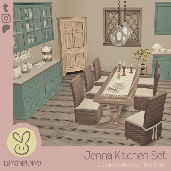 Mix JENNA KITCHEN SET PART 3 by lemonbunny - The Sims 4 Custom Content