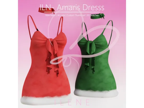 Maxis Match ILN Amaris Dress by ILENES4 - The Sims 4 Custom Content