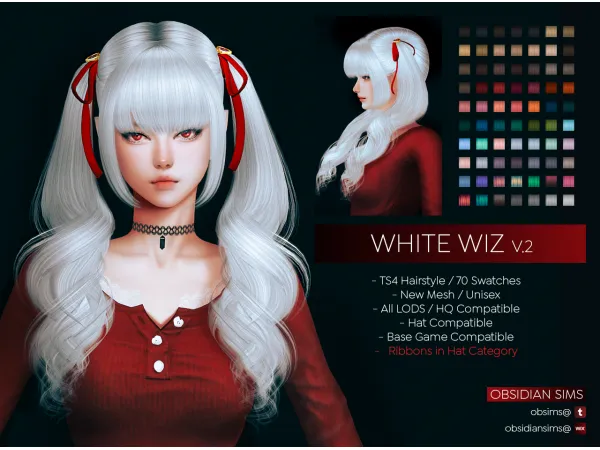 WHITE WIZ HAIRSTYLE V.2 by obsims