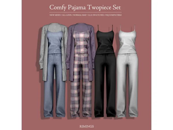 [RIMINGS] Comfy Pajama Twopiece Set