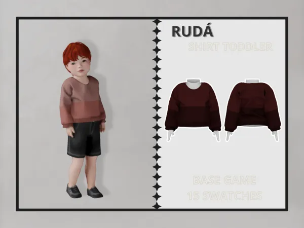 Alpha Rudá Shirt Toddler - The Sims 4 Custom Content