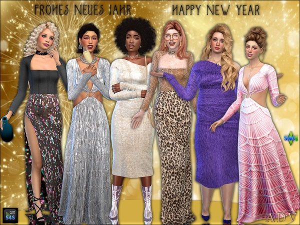 Mix Party dresses by artedellavita_mabra - The Sims 4 Custom Content
